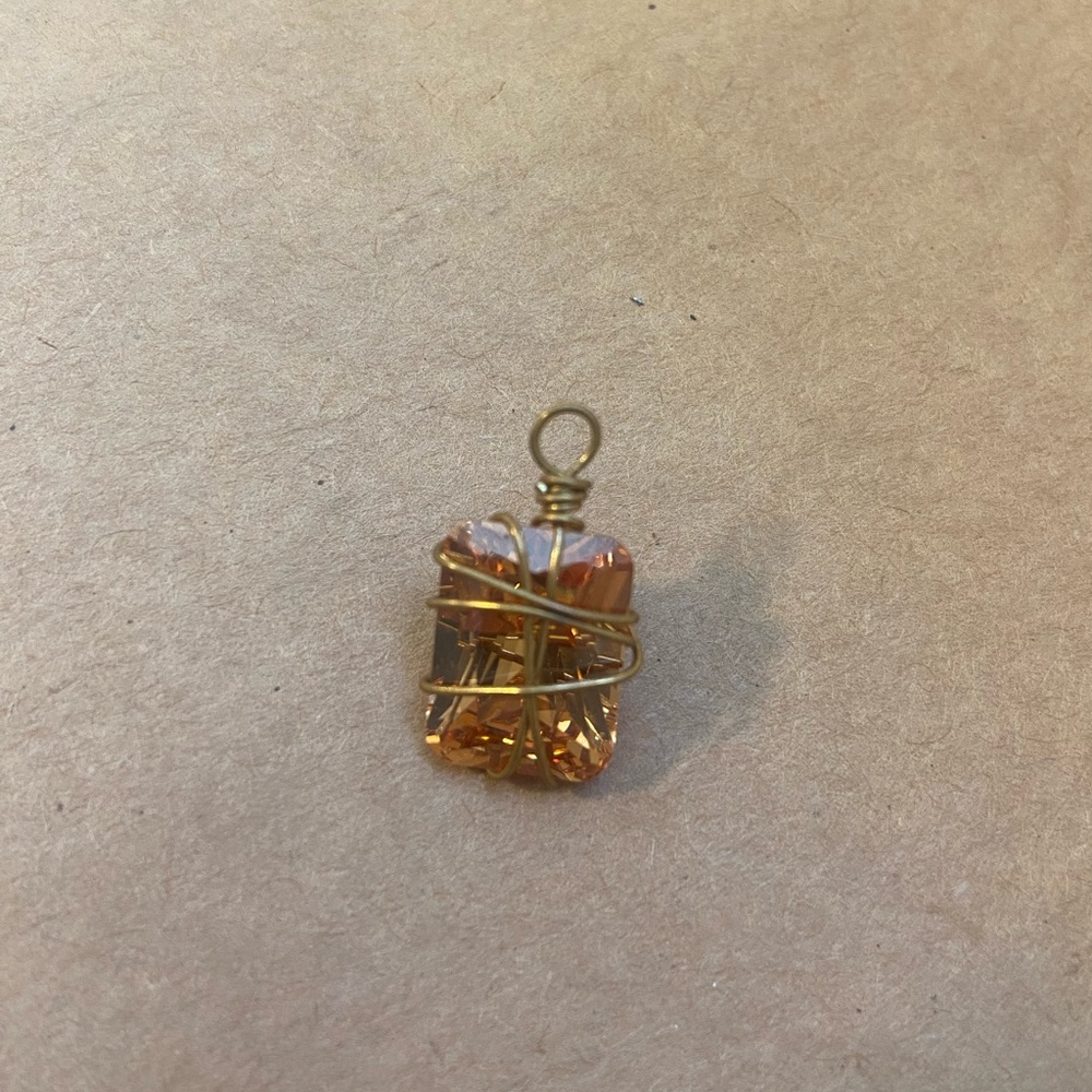 Gold Wire Wrapped Pendant